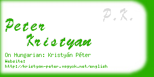 peter kristyan business card