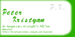 peter kristyan business card